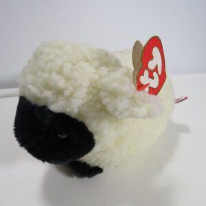 woolly Black & White sheep Lamb stuffed animal Plush Ty